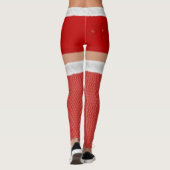 Naughty Mrs Santa Claus Red Hold Ups Funny Festive Leggings (Achterkant)