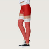 Naughty Mrs Santa Claus Red Hold Ups Funny Festive Leggings (Links)
