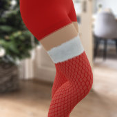 Naughty Mrs Santa Claus Red Hold Ups Funny Festive Leggings