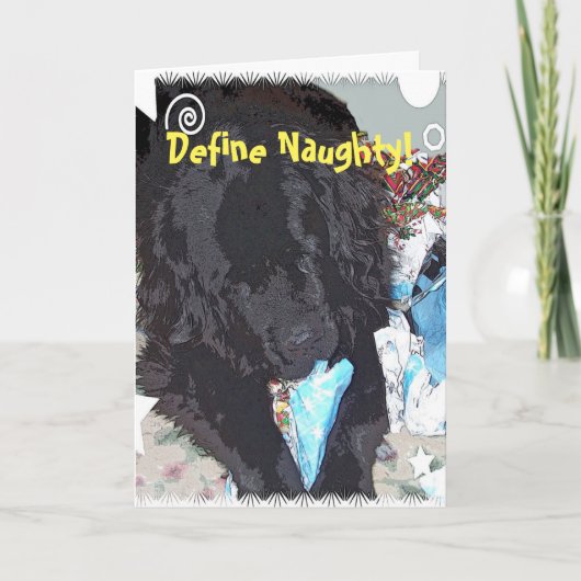 Naughty Newfoundland Kerstmis Feestdagen Kaart (Voorkant)