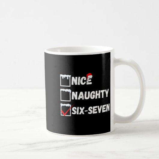 Naughty Nice 67 Christmas Checklist Fun Six Seven Koffiemok (Rechts)
