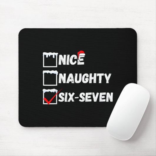 Naughty Nice 67 Christmas Checklist Fun Six Seven  Muismat (Met muis)