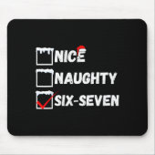 Naughty Nice 67 Christmas Checklist Fun Six Seven  Muismat (Voorkant)