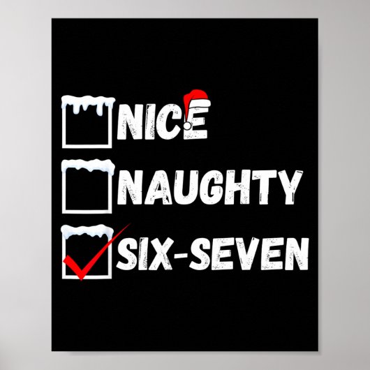 Naughty Nice 67 Christmas Checklist Fun Six Seven Poster (Voorkant)