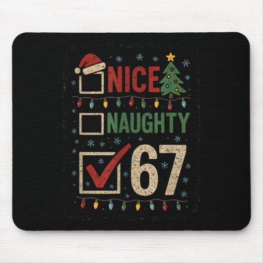 Naughty Nice 67 Christmas Humor  Muismat (Voorkant)