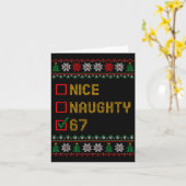 Naughty Nice 6 7 Funny Brainrot Meme Ugly Xmas Six Kaart (Gele Bloem)