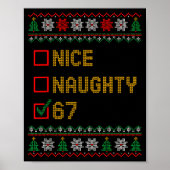 Naughty Nice 6 7 Funny Brainrot Meme Ugly Xmas Six Poster (Voorkant)