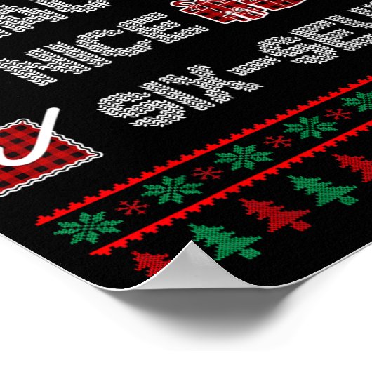 Naughty Nice 6 7 Funny Brainrot Meme Ugly Xmas Six Poster (Hoek)