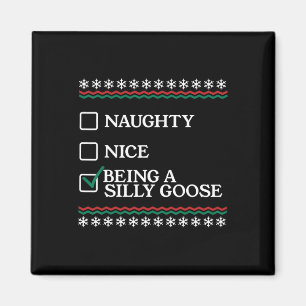 Naughty Nice als een Gekke Goose Funny Christmas X Magneet