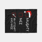 Naughty Nice an Potempt Funny List Xmas Mannen Vro Fleece Deken (Voorkant (Horizontaal))