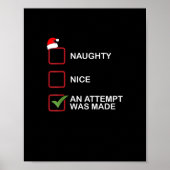 Naughty Nice Attempt Made Funny Christmas List  Poster (Voorkant)