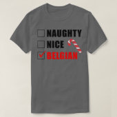 Naughty Nice Belgium Candy Cane kerstSanta Li T-shirt (Design voorkant)