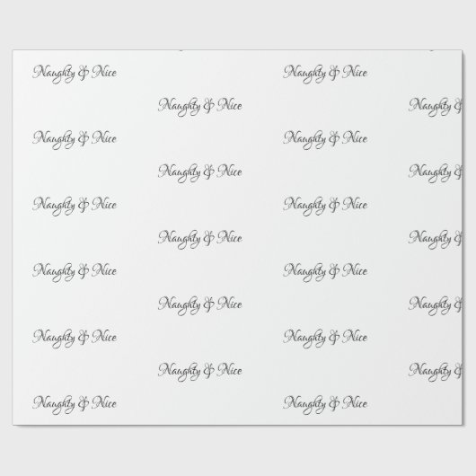 Naughty & Nice BlackScript - Cadeaupapier (Vlak)