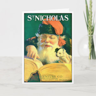 "NAUGHTY & NICE" BOOK ST NICHOLAS W PUPPY GREETING FEESTDAGEN KAART
