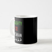 Naughty Nice Bosnian kerstpyjama Funny Santa Koffiemok (Voorkant links)