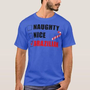 Naughty Nice Brazilian Candy Cane Kerstman T-shirt