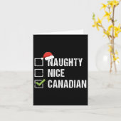 Naughty Nice Canadese Santa Hat Canada Kerstmis G Kaart (Gele Bloem)