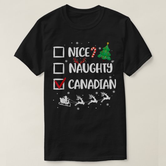 Naughty Nice Canadian Santa Hat Xm T-shirt (Design voorkant)