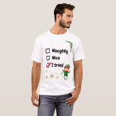 Naughty Nice Christmas t shirt (Voorkant volledig)