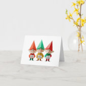 Naughty Nice Complicated Christmas Elves grappig Kaart (Gele Bloem)