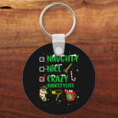 Naughty Nice Crazy Haarstylist Kapper Funny X Sleutelhanger (Voorkant)