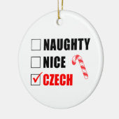 Naughty Nice Czech Candy Cane Keramisch Ornament (Links)