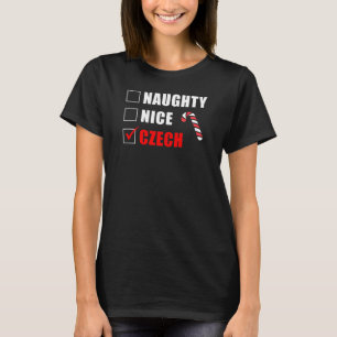 Naughty Nice Czech Kerstdesign T-Shirt