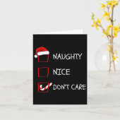 Naughty Nice Don't Care Kerstlijst Kaart (Gele Bloem)