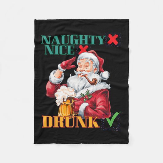 Naughty Nice Drink Fleece Deken (Voorkant)