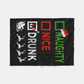 Naughty Nice Drink kerstpyjama Funny Santa H Fleece Deken (Voorkant (Horizontaal))