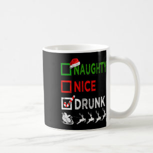 Naughty Nice Drink kerstpyjama Funny Santa H Koffiemok