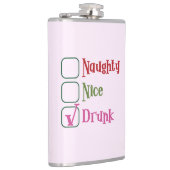 Naughty Nice Drunk Funny Holiday Christmas Mug Heupfles (Rechts)
