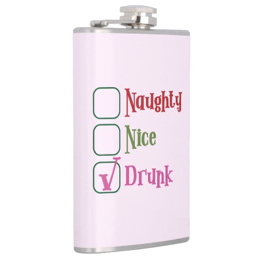 Naughty Nice Drunk Funny Holiday Christmas Mug Heupfles (Rechts)