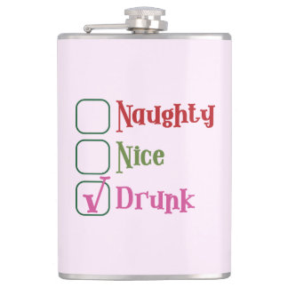 Naughty Nice Drunk Funny Holiday Christmas Mug Heupfles
