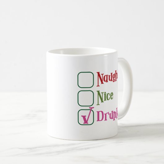 Naughty Nice Drunk Funny Holiday Christmas Mug Koffiemok (Voorkant rechts)