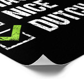 Naughty Nice Dutch Shirt Netherlands Santa Christm Poster (Hoek)