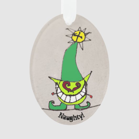 Naughty/Nice elf-versiering Ornament (voorkant)