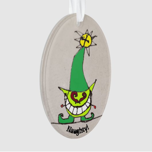 Naughty/Nice elf-versiering Ornament (voorkant)