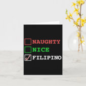 Naughty Nice Filippijnse Grappige Kerstmis Filippi Kaart (Gele Bloem)