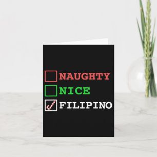 Naughty Nice Filippijnse Grappige Kerstmis Filippi Kaart
