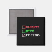 Naughty Nice Filippijnse Grappige Kerstmis Filippi Magneet (Voorkant / Achterkant)