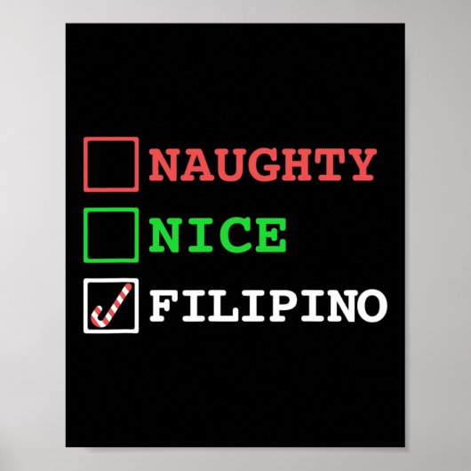 Naughty Nice Filippijnse Grappige Kerstmis Filippi Poster (Voorkant)