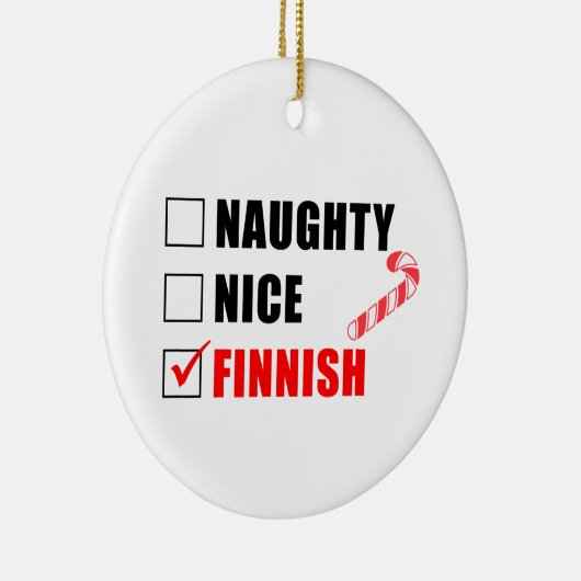 Naughty Nice Finse snoepriet Keramisch Ornament (Rechts)