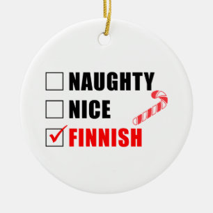 Naughty Nice Finse snoepriet Keramisch Ornament