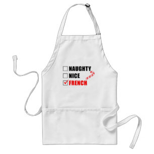 Naughty Nice, Frans kerstontwerp Adult Apron Standaard Schort