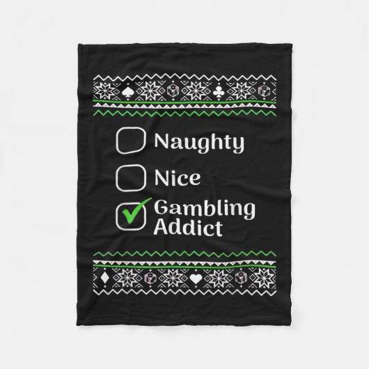Naughty Nice Gambling Addict Kerstmis Fleece Deken (Voorkant)