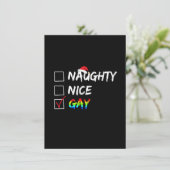 Naughty Nice Gay Rainbow Funny Gay Pride LGBT Chri Kaart (Staand voorkant)
