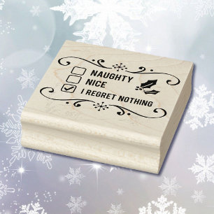 Naughty Nice geen spijt van kerstkerstcadeaus Rubberstempel