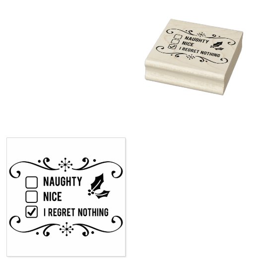 Naughty Nice geen spijt van kerstkerstcadeaus Rubberstempel (Gestempeld)