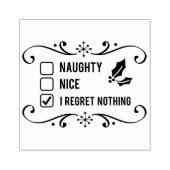 Naughty Nice geen spijt van kerstkerstcadeaus Rubberstempel (Afrduk)